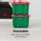 IRIS Christmas Plastic Storage Bins with Lids and Secure Latching Buckles, Holiday Red